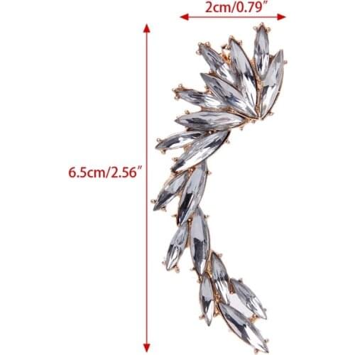 Shiny Stud Ear Crawler Full Rhinestone Ear Cuff Wrap Clip Earring Women Jewelry