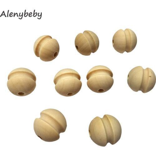 Wooden Concave Beads Baby Teether 18*17mm Natural Nursing Chewable Wood Beads DIY Necklaces/bracelets crafts Beads Product