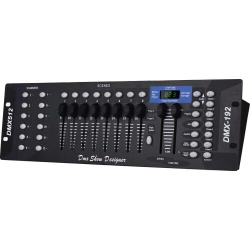 DMX512 Light Controller Console Panel 192CH Programming Function Sound Activated with LED Screen Antenna for Stage DJ Pubs Bar
