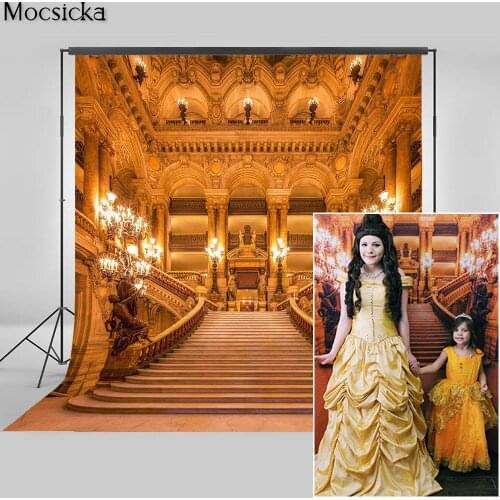 Golden Castle Vintage Photography Backdrops for Wedding Birthday Art Portrait Professional Photographic Studio Photo Backgrounds