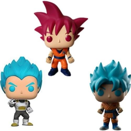 FUNKO Dragon Ball Z Goku 121 Super Saiyan God Super Saiyan Goku 156 Super Saiyan God Super Saiyan Vegeta 24Goku Collection Toys