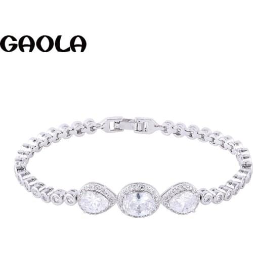 GAOLA New Fashion Jewelry Rhinestone Bracelets Bangle Clear Cubic Zirconia Bracelets For Women In Jewelry GLS0730