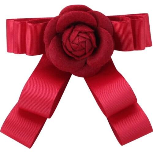 Korean High-grade Cloth Art Bow Tie Brooches Fashion Rose Corsage Wedding Dress Badge Clothing Brooches for Women Accessories