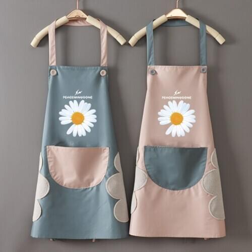 Kitchen household cooking apron waterproof and oil-proof women