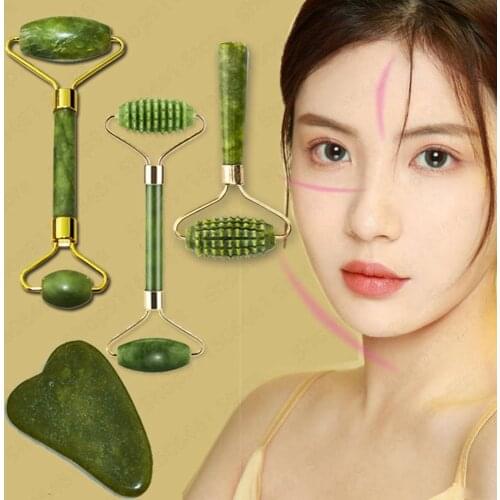 Gua Sha Massager For Face Scraper Beauty Jade Roller Stone Gua Sha Set Face Massage Tool Facial Massager Roller Skin Scraping
