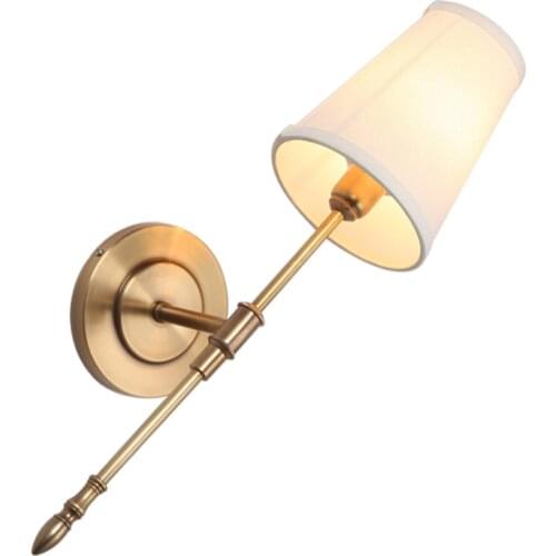 Full Copper Wall Lamp for Decorative Bathroom Mirror Bedroom Corridor Stairs Modern Brass Wall Sconce Indoor Luminaire