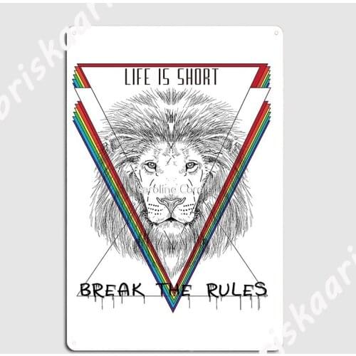 Break The Rules Metal Plaque Poster pub Poster Home Funny Tin sign Posters