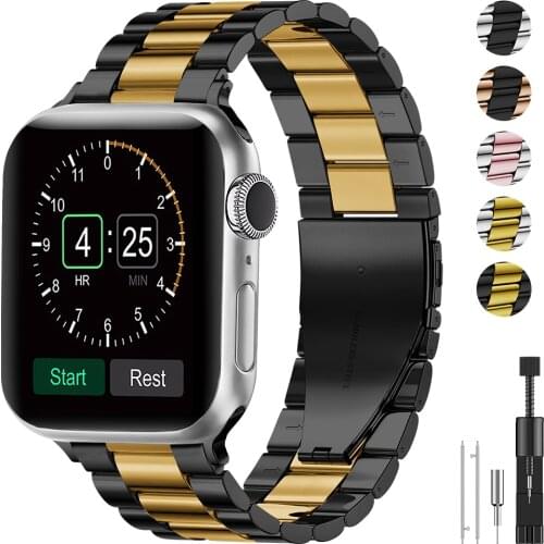 ZH Metal Strap Compatible with Apple watch 44mm 42mm 40mm 38mm Metal stainless steel replacement strap for iwatch 6 5 4 3 2 1 se