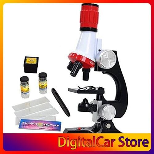 Microscope Kit Lab LED 1200X Home School Science Educational Toy Gift Refined Biological Microscope For Kids Child