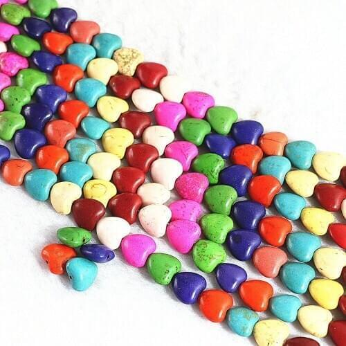 Multicolor Calaite Turquoises Stone Loose Beads 12mm 15mm Hot Heart Shape Diy Jewelry Hot Sale Loose Beads 15" B293