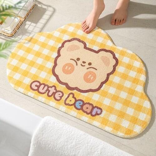 Cartoon Bath Mat Non-slip Printed Floor Mat Anime Rug Kitchen Entrance Doormats Cute Bedside Area Rugs Absorbent Bedroom Carpet