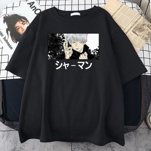 Jujutsu Kaisen Anime Printing Men Tshirt Vintage Stylish Clothing For Male Summer O-Neck Tee-Shirt Harajuku Oversized Tee Tops