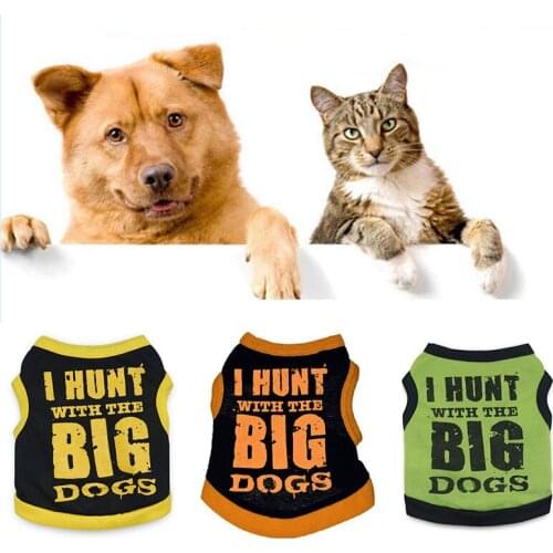 New Dog Skirt Cotton Bicolor Dog Cat Vest T-shirt Printed Dog Clothes Comfortable Small Dog Clothing Pet Clothes Pet Supplies