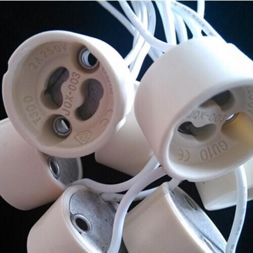 GU10 lamp holder socket base adapter Wire Connector Ceramic Socket for GU10 LED Halogen Light