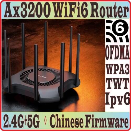 Chin-Firmware,IPv6 Wi-Fi6 802.11AX WiFi6 Wireless Router 2 bands 2.4GHz 800M + 5GHz 2402M, 4 Gigabit ports Wi-Fi 6 MU-MIMO OFDMA