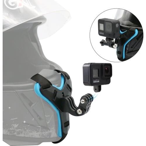 SUREWO Motorcycle Helmet Chin Strap Mount for GoPro Hero 9/8/7/(2018)/6/5 Black,Session 4,Hero 3,DJI Osmo Action,Insta360 ONE R