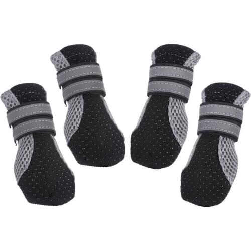 Dog Soft Shoes Spring Summer Mesh Surface Outdoor Walking Dogs Boots For Dogs Non Slip Breathable Reflective Bandage Pets Shoes