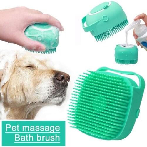Pet Dog Shampoo Brush Cat Massage Comb Grooming Scrubber Brush for Pet Bathing Short Hair Soft Silicone Rubber Brushes