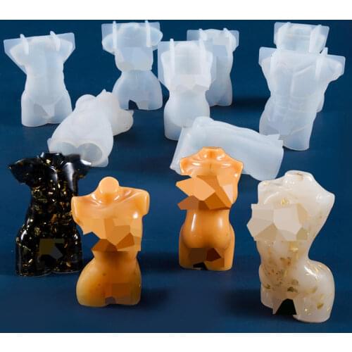 Resin Body Molds Silicone Body Stand Mold, 3D Female Candle Mold Women Men Model Mold, Epoxy Human Mold for Resin Casting