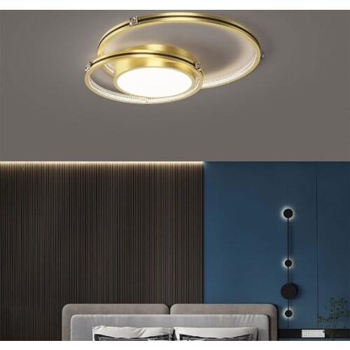 Modern Black Gold Round LED Ceiling Lamp for Bedroom Living Dining Room Restaurant Loft Minimalist Indoor Corridor Light Fixture