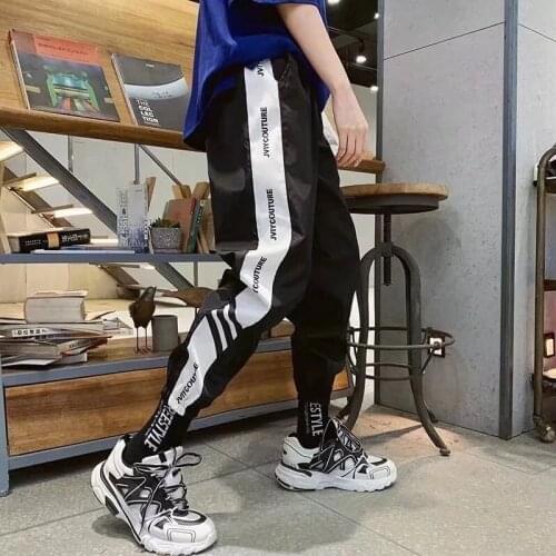 Sportswear Trend Thin Pants Mens And Womens Autumn Summer Loose Ins 9-point Casual For Male Students Korean Foot Bin