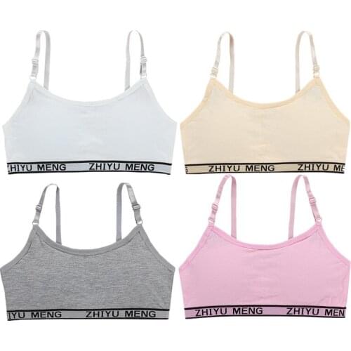 2pcs Teens Girls Sports Bra Puberty Underwear Wireless Teenager Sport Chest Pad Training Bra