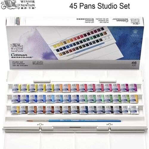 WINSOR&NEWTON 45 Colors Cotman solid Watercolor Paint Pigment Set