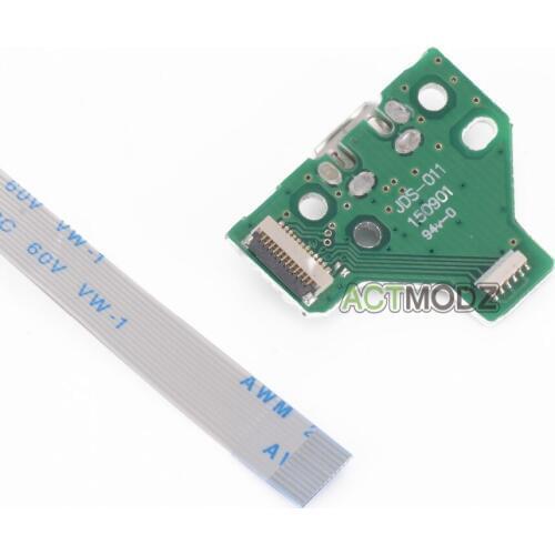 Repair Parts 12 PIN USB Charging Port PCB Board W/ Flex Cable For PS4 Controller
