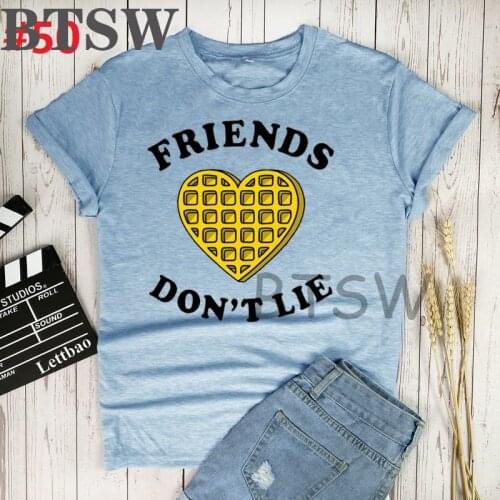 2021 Summer Friends Dont Lie T Shirt Women Streetwear O Neck Stranger Things Tshirt Casual Print Top Punk Style Female Clothes