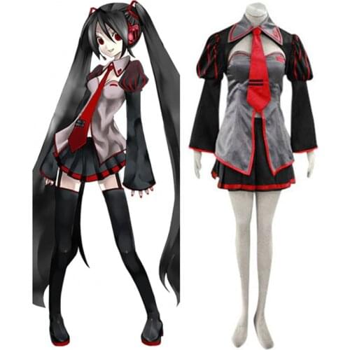 Vocaloid Zatsune Miku Cosplay Uniform Suit Dress Full Set Women Girls Halloween Costumes Custom-made Any Sizes Free Shipping