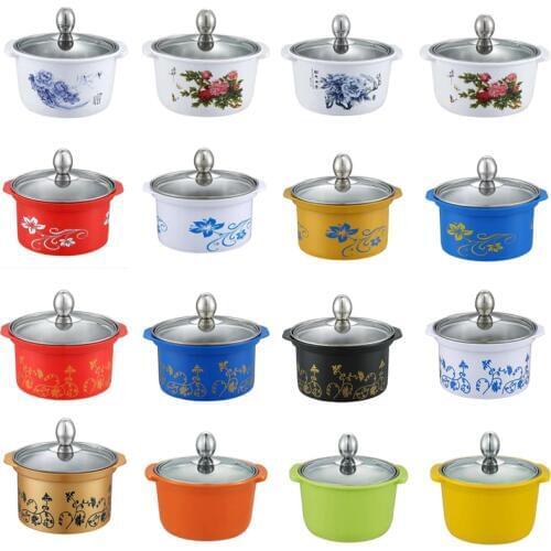 1pc 1200ml Anti-ironing One person one pot small hot pot Commercial Induction Use Clear Soup Pot Single Pot