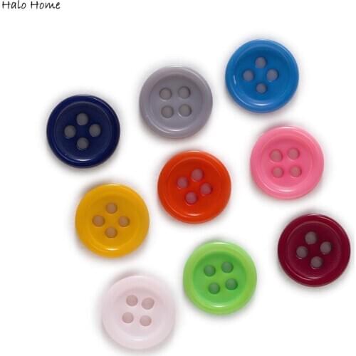 100pcs 4 Hole Classic Resin Buttons Sewing Scrapbooking Clothing Home Crafts Handmade Accessories Gift Card Making Decor 10-15mm