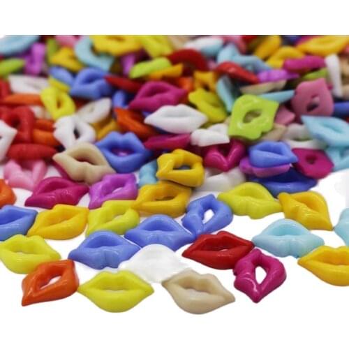 100 Pieces Mixed Mouth Decorative Buttons For Sewing Craft Scrapbooking Acrylic Buttons 1.4CM*1.8CM