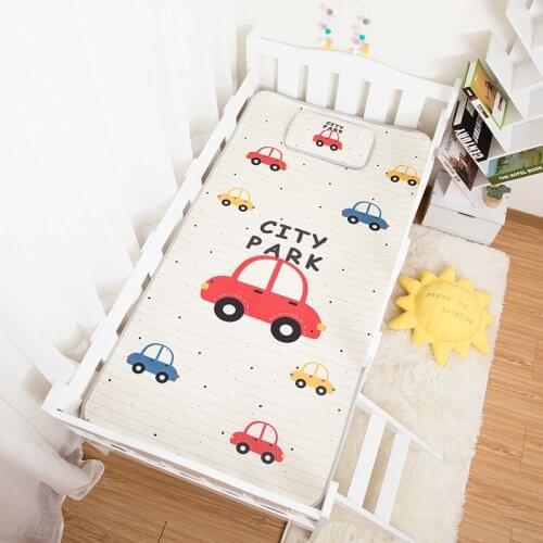 120x60cm Insular Baby Summer Sleeping Mat With Pillow Anti-skid Baby Ice Silk Cool Mat Soft Sleeping Cool Bed Cover Baby Bed New