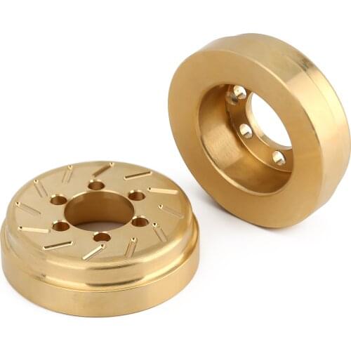 2PCS Brass Brake Disc Weights for RC Crawler Traxxas TRX-4 TRX4 Axial SCX10 90046 1.9inch 2.2 inch wheel hub