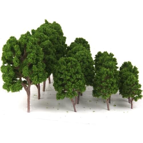 20 Tree Models Train Railway Wargame Diorama Scenery 1/75-200 Green