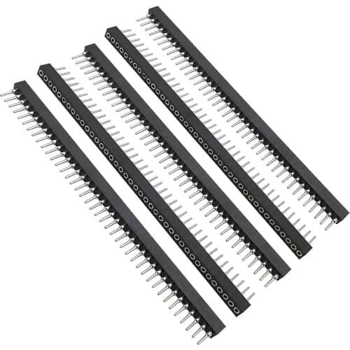 5Pcs Single Row 40 Pin Pitch 1.778mm Female Socket Pin Header Strip Connector for PCB Board Breadboard Arduino Black