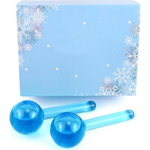 Large Facial Ice Globe Rollers Beauty Energy Crystal Ice Hockey Facial Cooling Soothing Ice Globes Face and Eye massage Roller