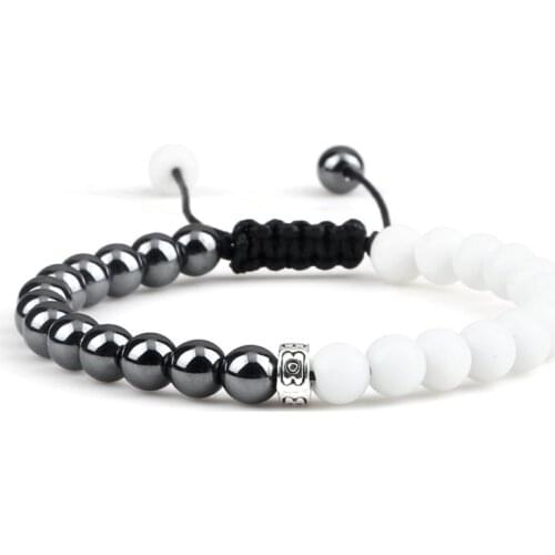 6mm Charm Beads Bracelet High Quality White Porcelain Lava Natural Stone Yoga Bracelets For Women Men Pulsera Adjustable Jewelry