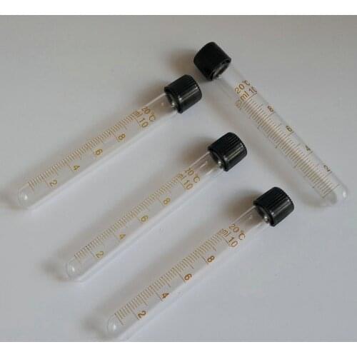 10pcs/20pcs per lot 5/10/15/20/25/30/50ml Centrifugal Tube with Graduation Conical Bottom, Glass Centrifuge Tube with Screw Cap