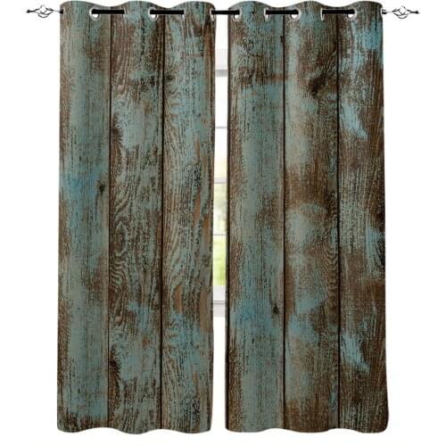 Retro Wood Grain Texture Blackout Curtains For Living Room Window Curtains For Bedroom Kitchen Curtains Drapes Blinds