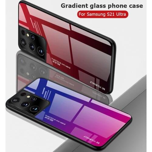 Gradient Case For Samsung S21 FE S21 Plus Ultra Case Tempered Glass Case For Samsung Galaxy S21 Ultra S21Plus Ultra Covers Shell