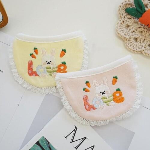 INS Korea cute rabbit embroidery dog bib pet bib saliva towel Bichon Teddy Hiromi bib