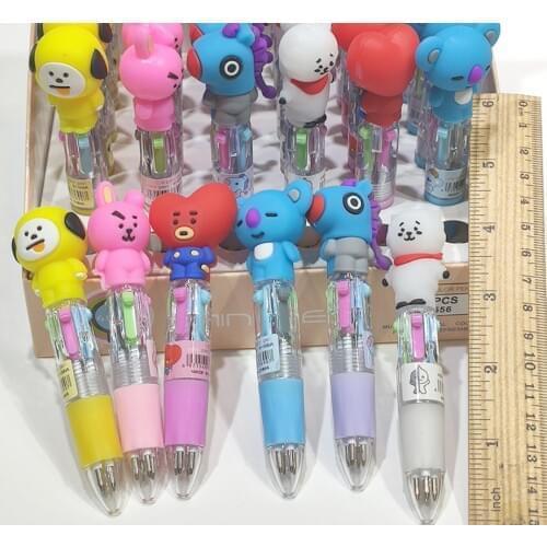 Kawaii Cartoons Silicone Head 4 Colors Chunky Ballpoint Pen School Office Supply Cute Novelty Colorful Pen Stationery kids Gift