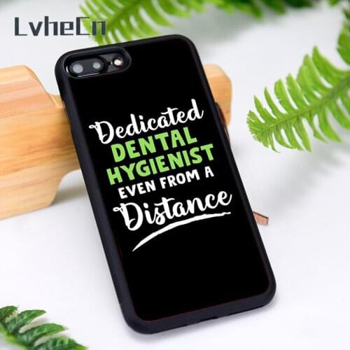 LvheCn Silicone Rubber Phone Case Cover for iPhone 6 6S 7 8 Plus X XS XR 11 12 Mini Pro Max Dedicated Dental Hygienist