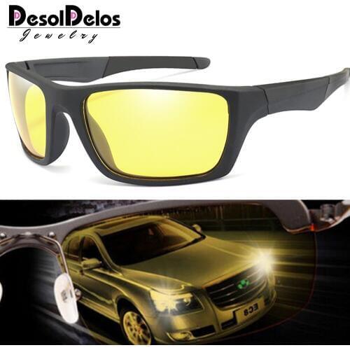 2019 Hot Mens Polarized Men Sunglasses Night Vision Yellow Lens Night Driving Glasses Goggles Anti-Glare Polarizer Eyewears