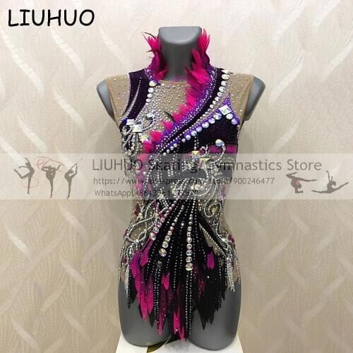 Exotic Dancewear Tank Leotards Girls Rhythmic leotards Competition Women Figure Skating dress Teens Performance wear Children