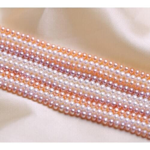 Wholesale 3-4mm MINI Small Natural Potato Shape Real Pearl Necklace Strand String, 10pcs/lot