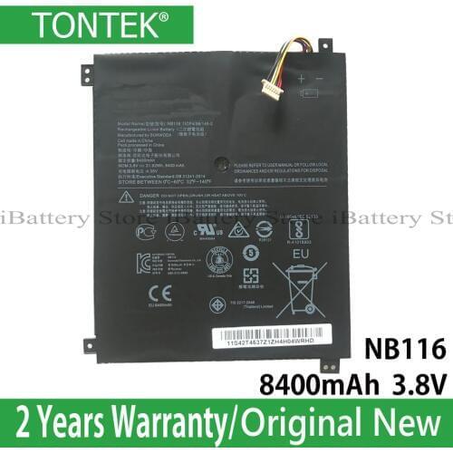 Genuine 3.8V 31.92WH 8400mAh NB116 Battery For Lenovo Ideapad 100S 100S-11IBY 100S-80R2 Series 5B10K37675 0813001 Batteria Akku