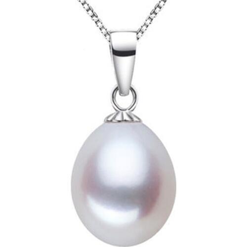 Summer Stylish simplicity Really 925 Sterling silver AAAAA 9-10mm freshwater pearls necklace Fashion jewelry for women